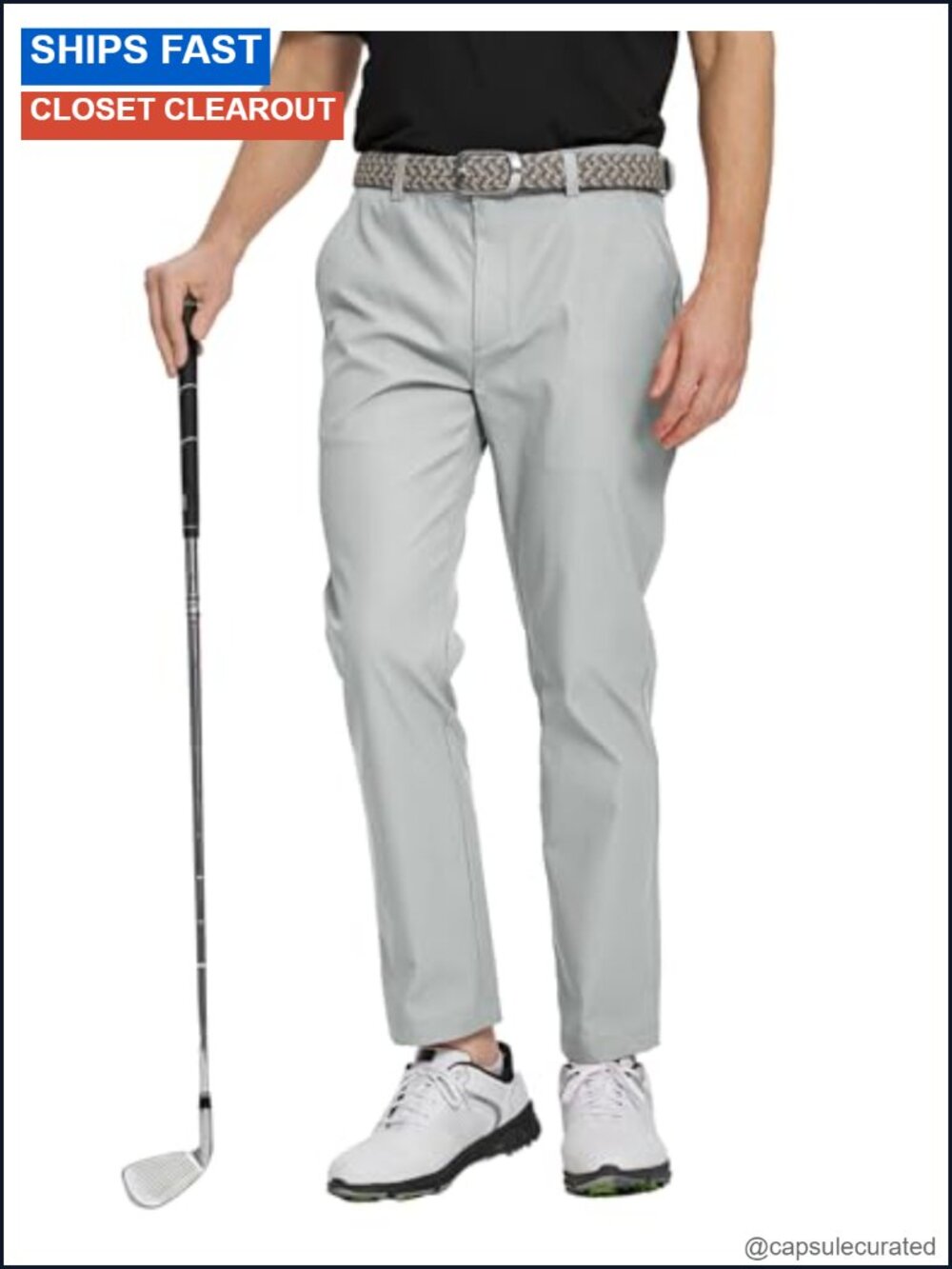 Men's Quick Dry Golf Pants Stretch Water-Resistant 5 Pockets 30" 32" 34"